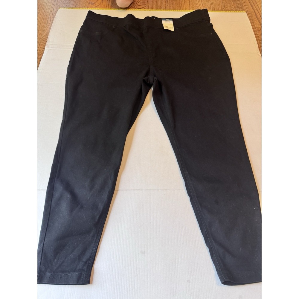 Terra & Sky Plus High Rise Skinny Jeggings Size 3x‎ (24-26) Black NEW